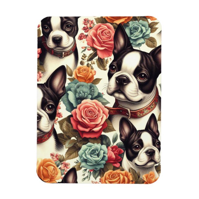 Magnet Flexible Illustration du Terrier de Boston (Vertical)