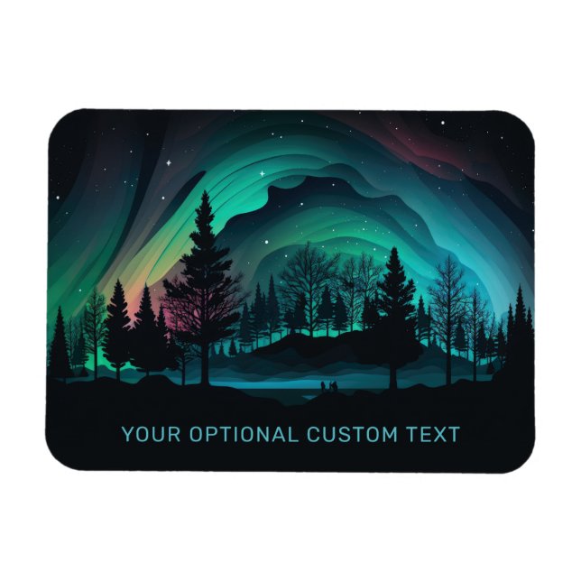 Magnet Flexible Illustration du texte personnalisé Aurora Borealis (Horizontal)