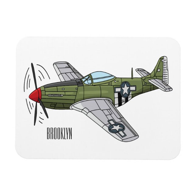 Magnet Flexible Illustration d'un avion militaire (Horizontal)