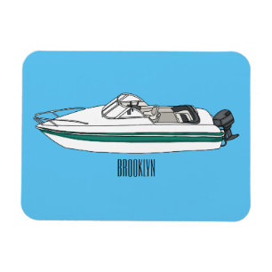 Magnet Flexible Illustration d'un bateau à moteur