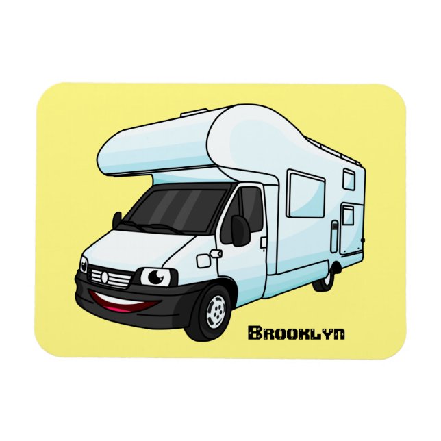 Magnet Flexible Illustration d'un campervan heureux (Horizontal)