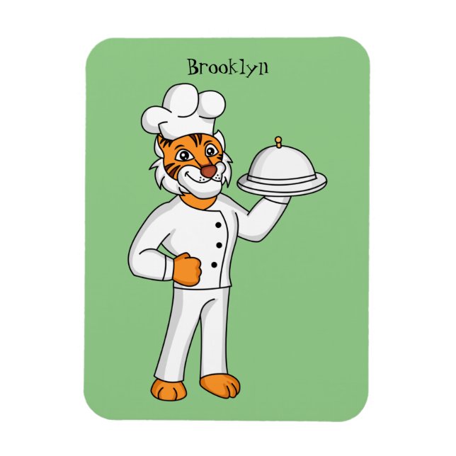 Magnet Flexible Illustration d'un chef tigre drôle et mignon (Vertical)