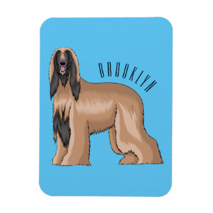 Magnet Flexible Illustration d'un chien hound afghan
