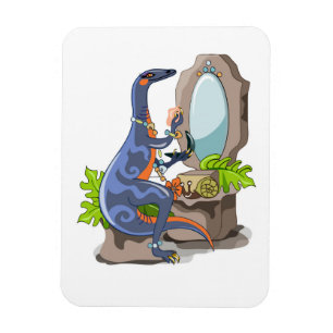 Magnet Flexible Illustration D'Un Iguanodon Mettant Sur Le Maquill