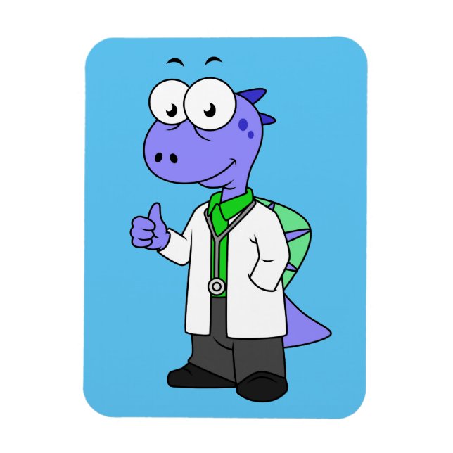 Magnet Flexible Illustration D'Un Médecin Spinosaure. (Vertical)