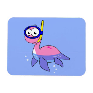 Magnet Flexible Illustration D'Un Monstre De Loch Ness De Snorkeli