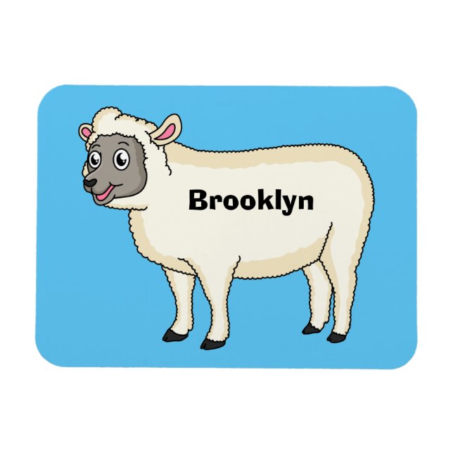 Magnet Flexible Illustration d'un mouton joyeux (Horizontal)