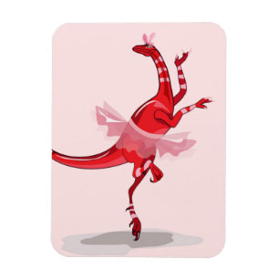 Magnet Flexible Illustration D'Un Raptor Danseur Ballerina.