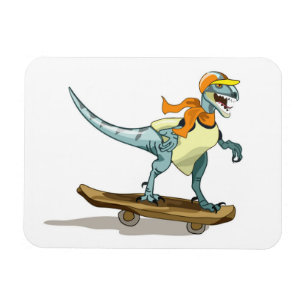 Magnet Flexible Illustration D'Un Raptor Skateboard.