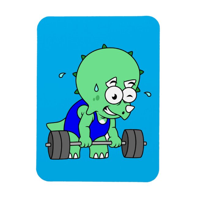 Magnet Flexible Illustration D'Un Tricératops Poids De Levage. (Vertical)