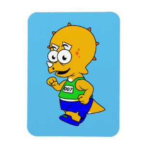 Magnet Flexible Illustration D'Un Tricératops Runner.