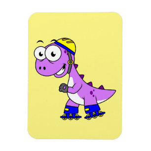 Magnet Flexible Illustration D'Un Tyrannosaurus Rex De Patinage.