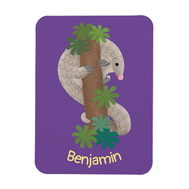 Magnet Flexible Illustration d'une anteure de pangolin mignonne (Vertical)