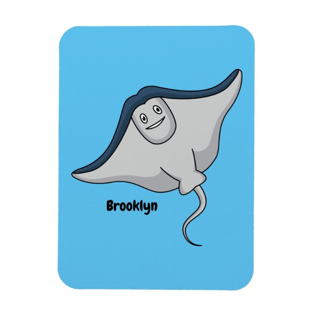 Magnet Flexible Illustration d'une caricature de poisson stingray (Vertical)