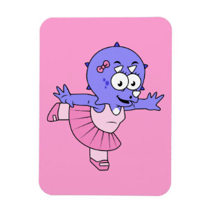 Magnet Flexible Illustration D'Une Danse De Ballet Triceratops.