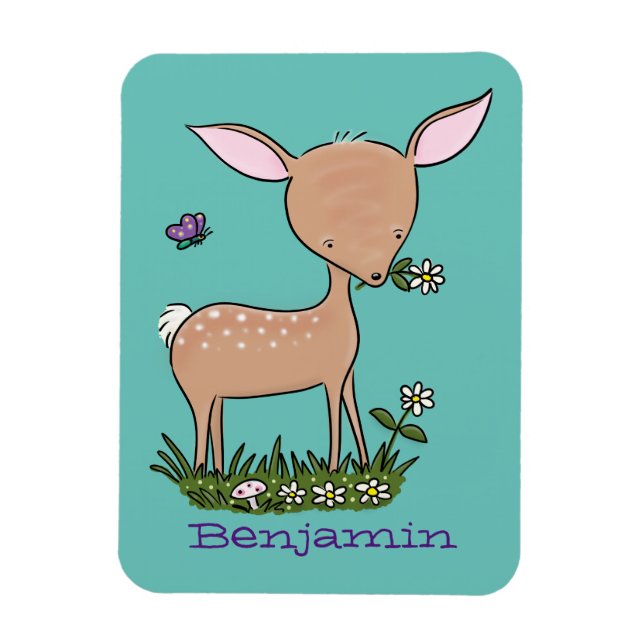 Magnet Flexible Illustration d'une jolie dessin de cerf de bébé he (Vertical)