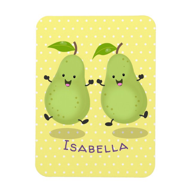 Magnet Flexible Illustration d'une paire de poires mignonne (Vertical)