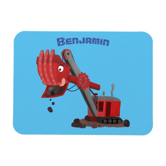 Magnet Flexible Illustration d'une pelle à vapeur rouge mou (Horizontal)