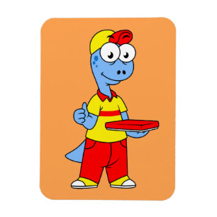 Magnet Flexible Illustration D'Une Personne Qui Livrait Le Brontos