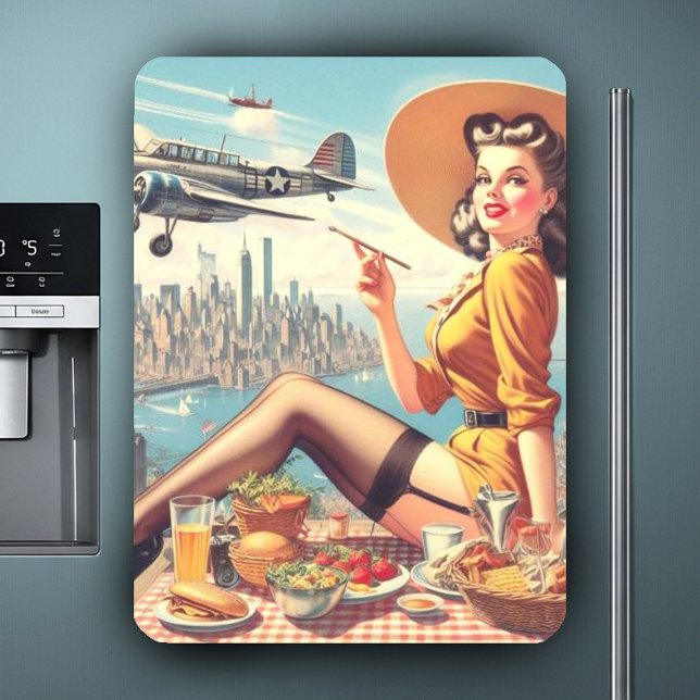 Magnet Flexible Illustration d'une prise d'avion rétro (Créateur téléchargé)