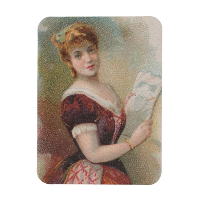 Magnet Flexible Illustration élégante antique de la Saint-Valentin (Vertical)