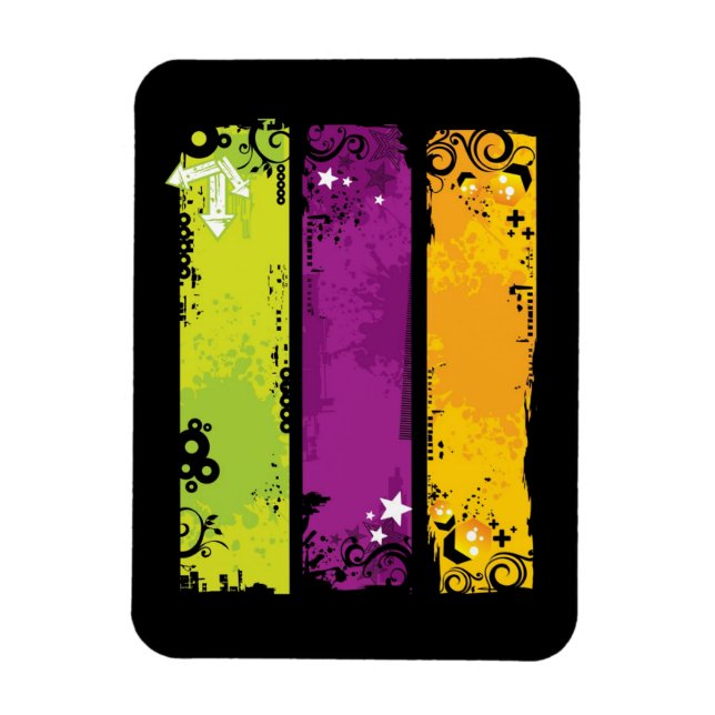 Magnet Flexible Illustration Grunge Banners (Vertical)