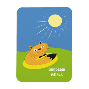 Magnet Flexible Illustration humoristique de chat introverti confo
