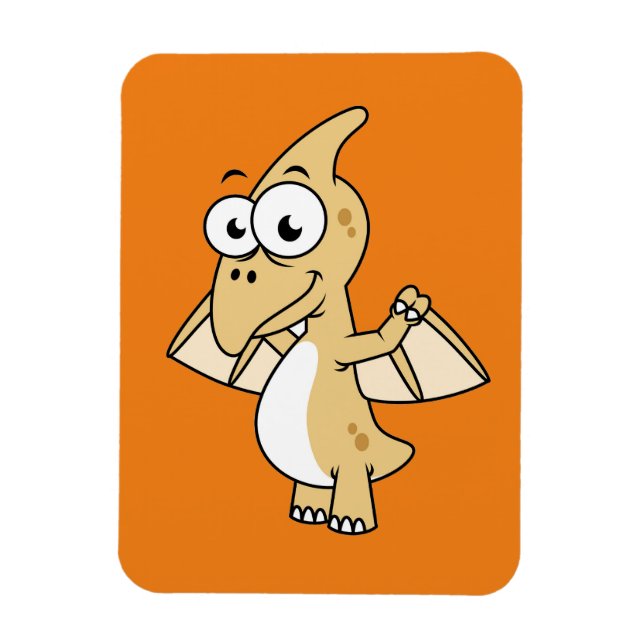 Magnet Flexible Illustration Mignonne D'Un Pterodactyl. 2 (Vertical)
