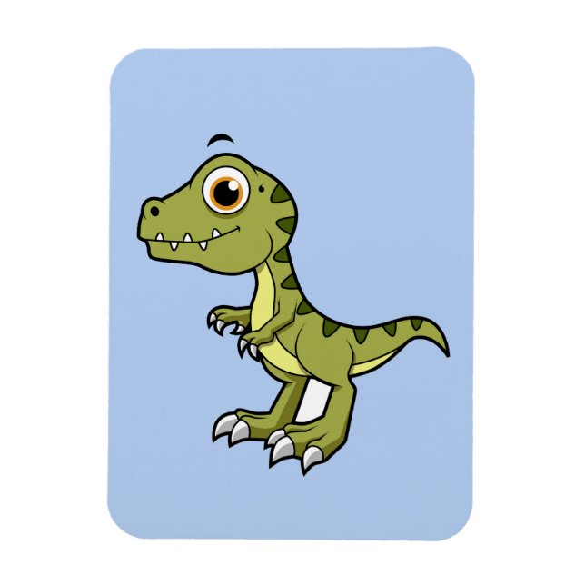 Magnet Flexible Illustration Mignonne D'Un Rex Tyrannosaurus. (Vertical)