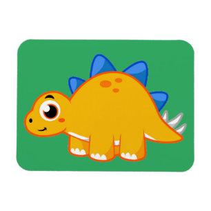 Magnet Flexible Illustration Mignonne D'Un Stegosaurus.