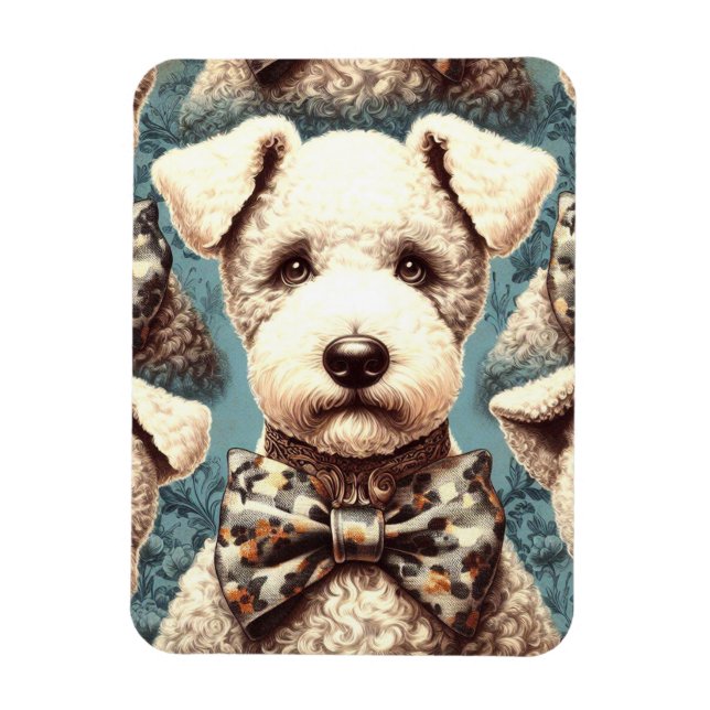 Magnet Flexible Illustration Retro Bedlington Terrier (Vertical)