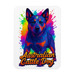 Magnet Flexible Illustration vibrante d'un chien de bétail austral
