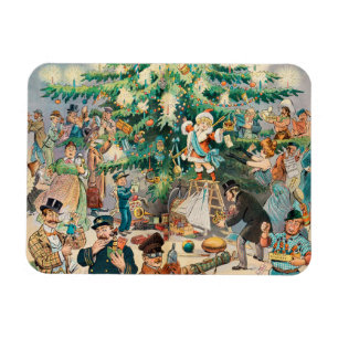 Magnet Flexible Illustration vintage L'Arbre de Noël de Puck, 1902
