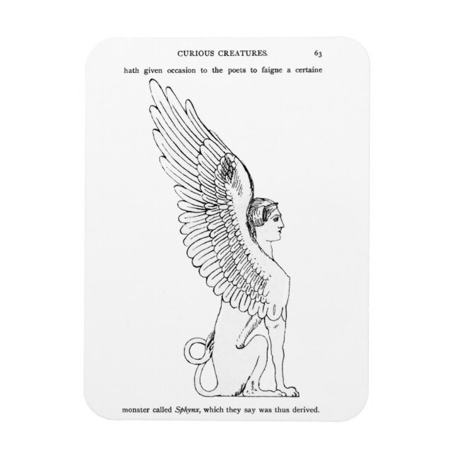 Magnet Flexible Illustration vintage Sphinx (Vertical)