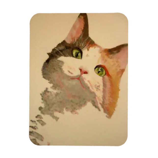 Magnet Flexible I'm All Ears : Calico Cat Portrait (Vertical)