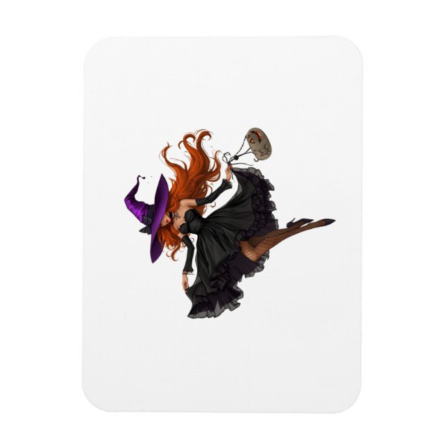 Magnet Flexible Imã bruxa elegante Halloween (Vertical)