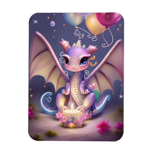 Magnet Flexible Imaginaire Cute Kawaii bébé dragon (Vertical)