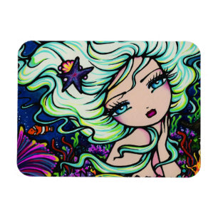 Magnet Flexible imaginaire de sirène tropicale "Nelli" Art Hannah 
