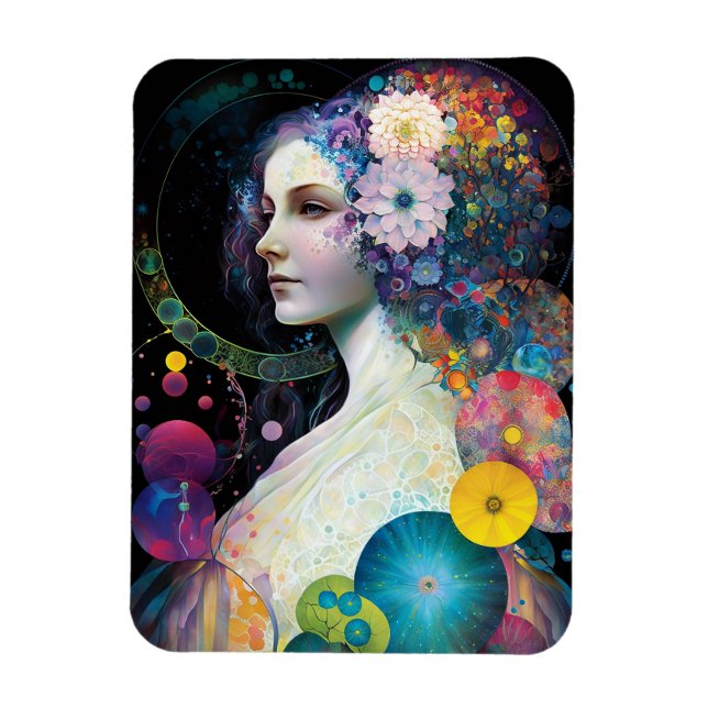 Magnet Flexible Imaginaire Surreal Cosmic femme déesse (Vertical)