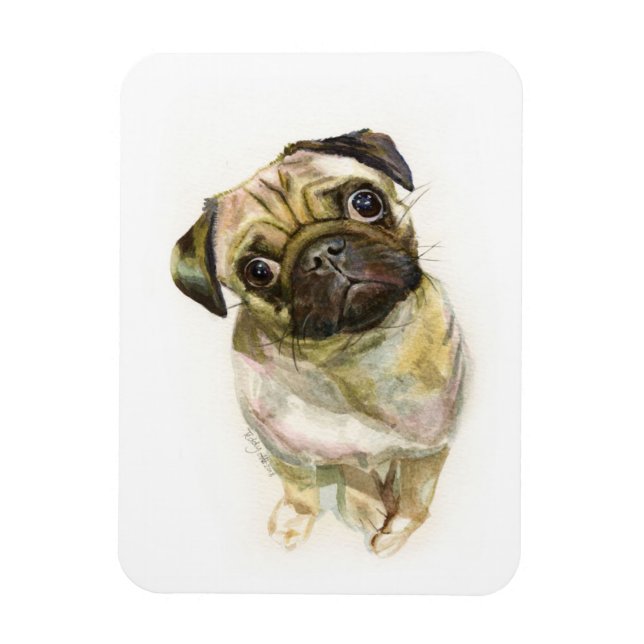 Magnet Flexible Impression carlin face | Chien de Carlin mignon (Vertical)