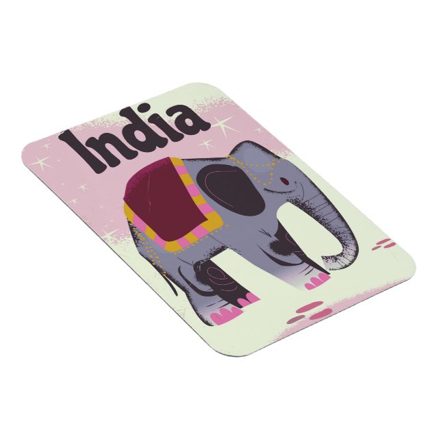 Magnet Flexible Impression d'affiche de voyage d'Indian Elephant. (Côté Droit)