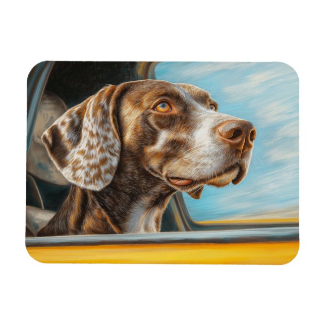 Magnet Flexible Impression d'art d'un chien tacheté en aventure en (Horizontal)