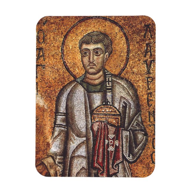 Magnet Flexible Impression d'art mosaïque orthodoxe Saint Laurent (Vertical)