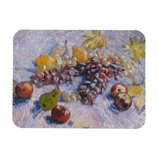 Magnet Flexible Impression de Gogh Raisins et Pommes Nature Morte (Horizontal)