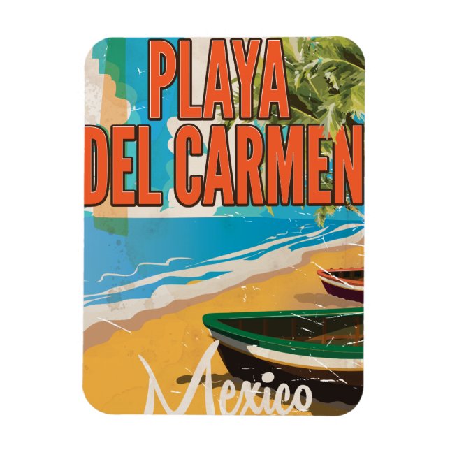 Magnet Flexible Impression de l'affiche de voyage Playa del Carmen (Vertical)