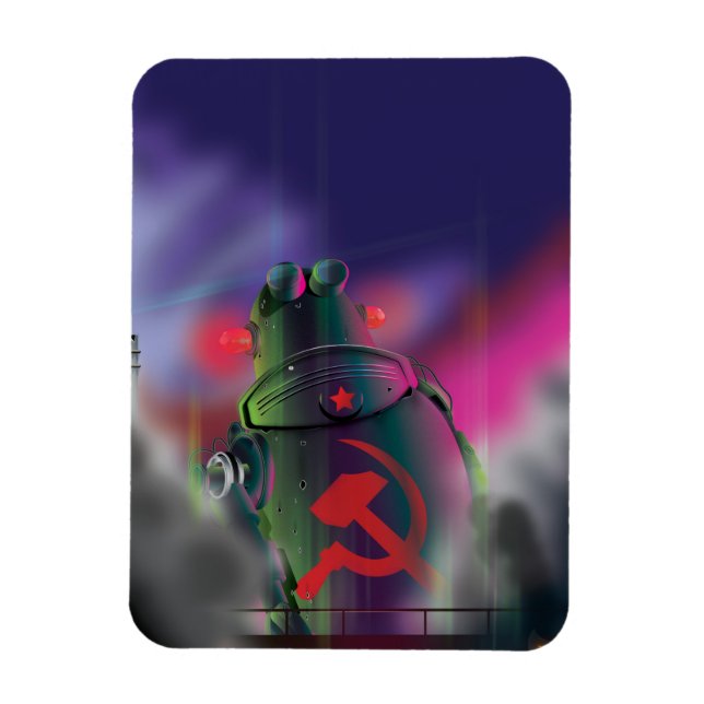 Magnet Flexible Impression de robot de science-fiction soviétique. (Vertical)