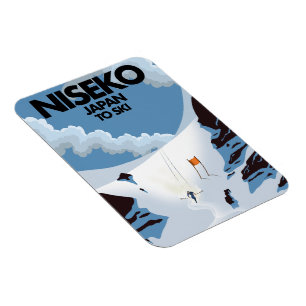 Magnet Flexible Impression de ski Niseko Japon