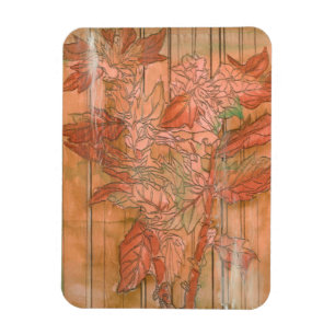 Magnet Flexible Impression florale orange moderne sur l'arrière -