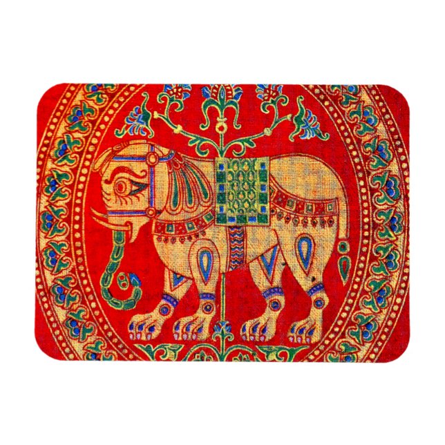 Magnet Flexible imprimé d'éléphants est-indiens (Horizontal)