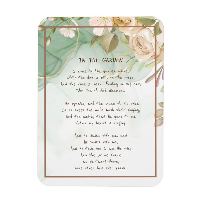 Magnet Flexible ~In the Garden Comforting Hymn Garden Antique Rose (Vertical)